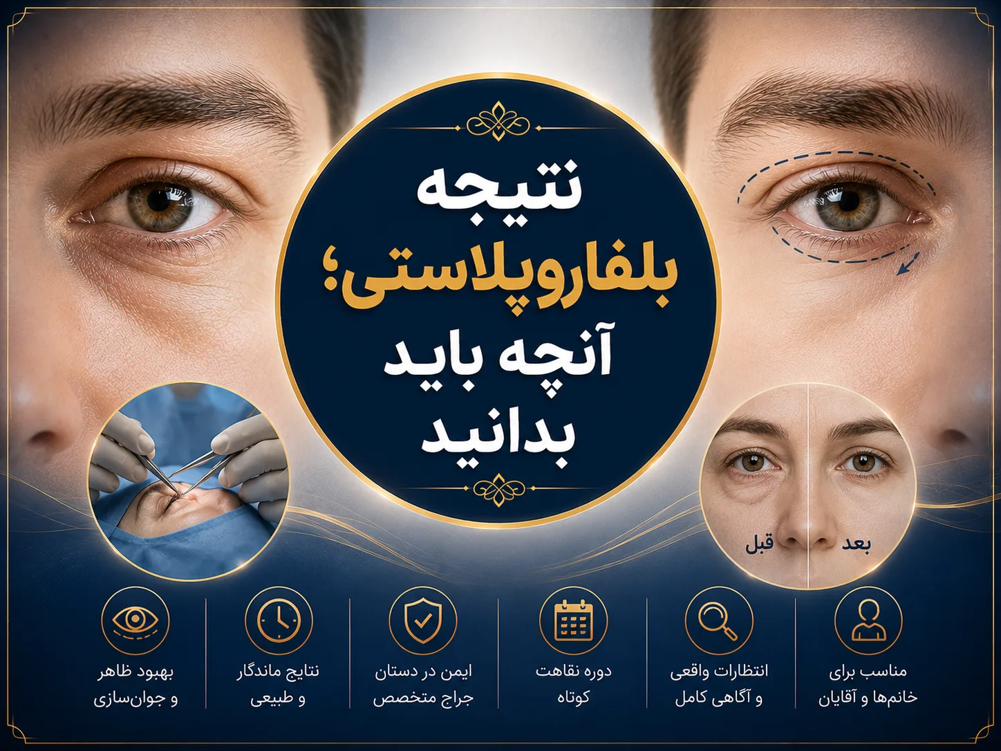نتیجه بلفاروپلاستی؛ آنچه باید بدانید