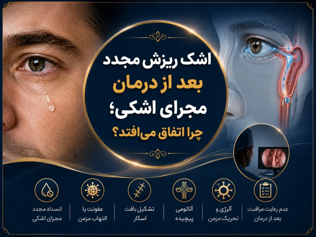 اشک ریزش مجدد بعد از درمان مجرای اشکی؛ چرا اتفاق می‌افتد؟