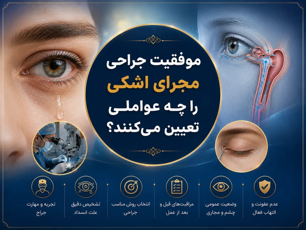 موفقیت جراحی مجرای اشکی را چه عواملی تعیین می‌کنند؟