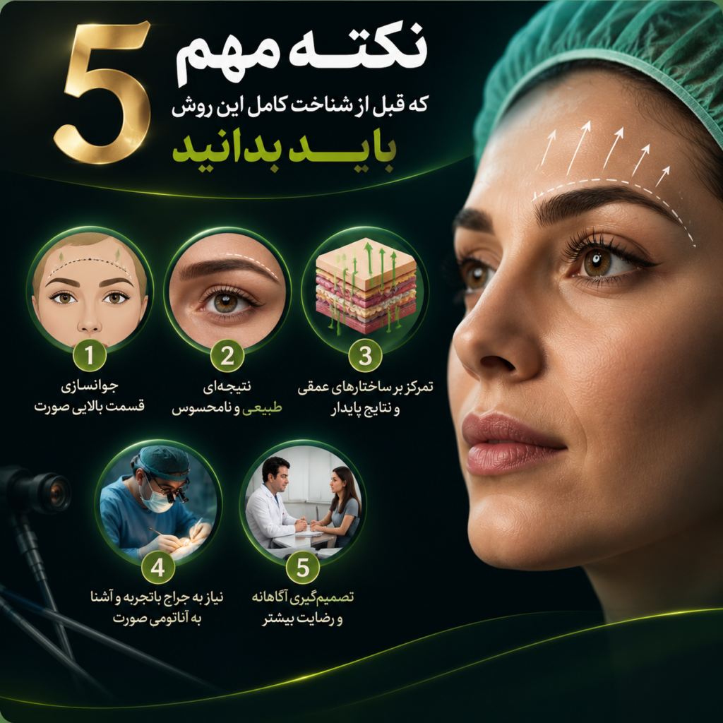 لیفت پیشانی و ابرو اندوسکوپیک