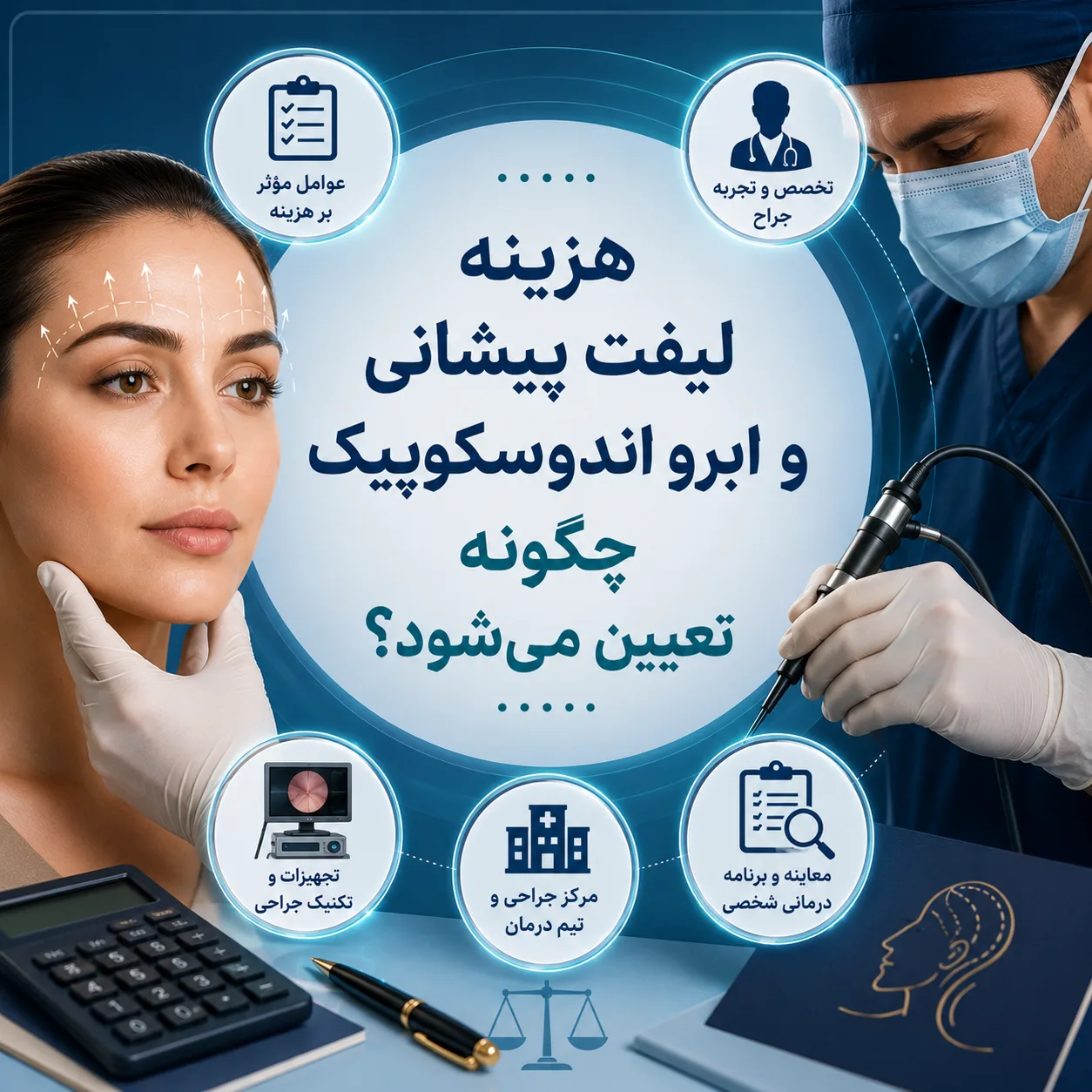 هزینه لیفت پیشانی و ابرو اندوسکوپیک چگونه تعیین می‌شود؟