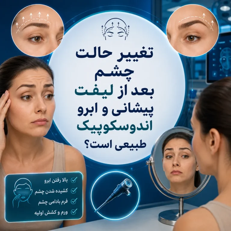 تغییر حالت چشم بعد از لیفت پیشانی و ابرو اندوسکوپیک طبیعی است؟