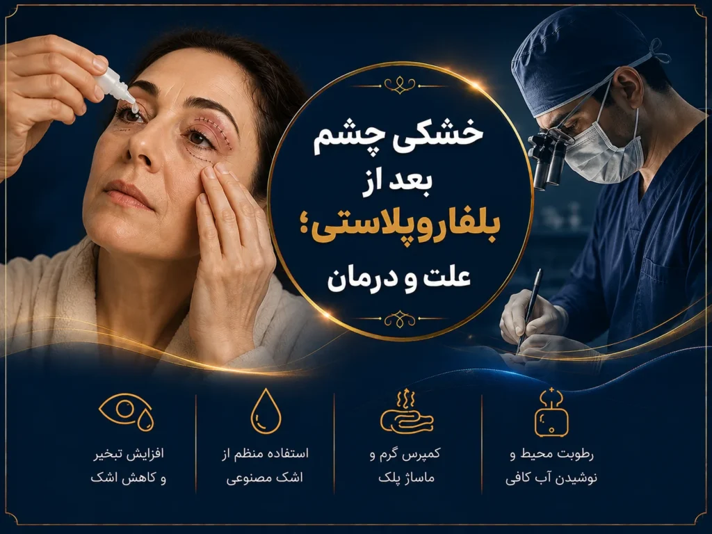 خشکی چشم بعد از بلفاروپلاستی؛ علت و درمان