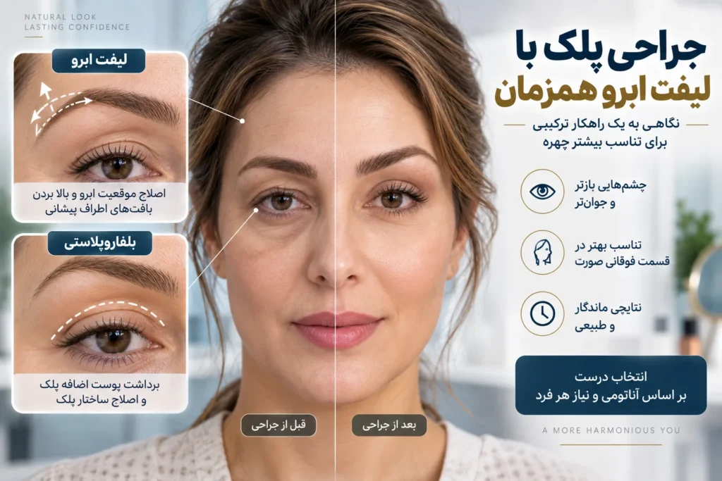 جراحی پلک با لیفت ابرو همزمان؛ چه زمانی انجام می‌شود؟