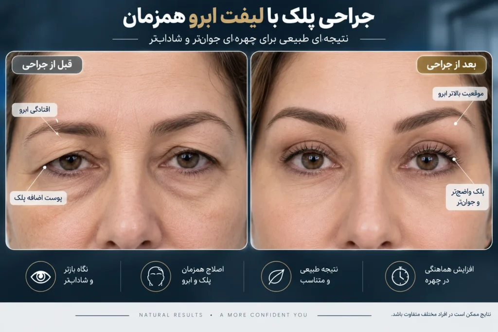 جراحی پلک با لیفت ابرو همزمان؛ چه زمانی انجام می‌شود؟