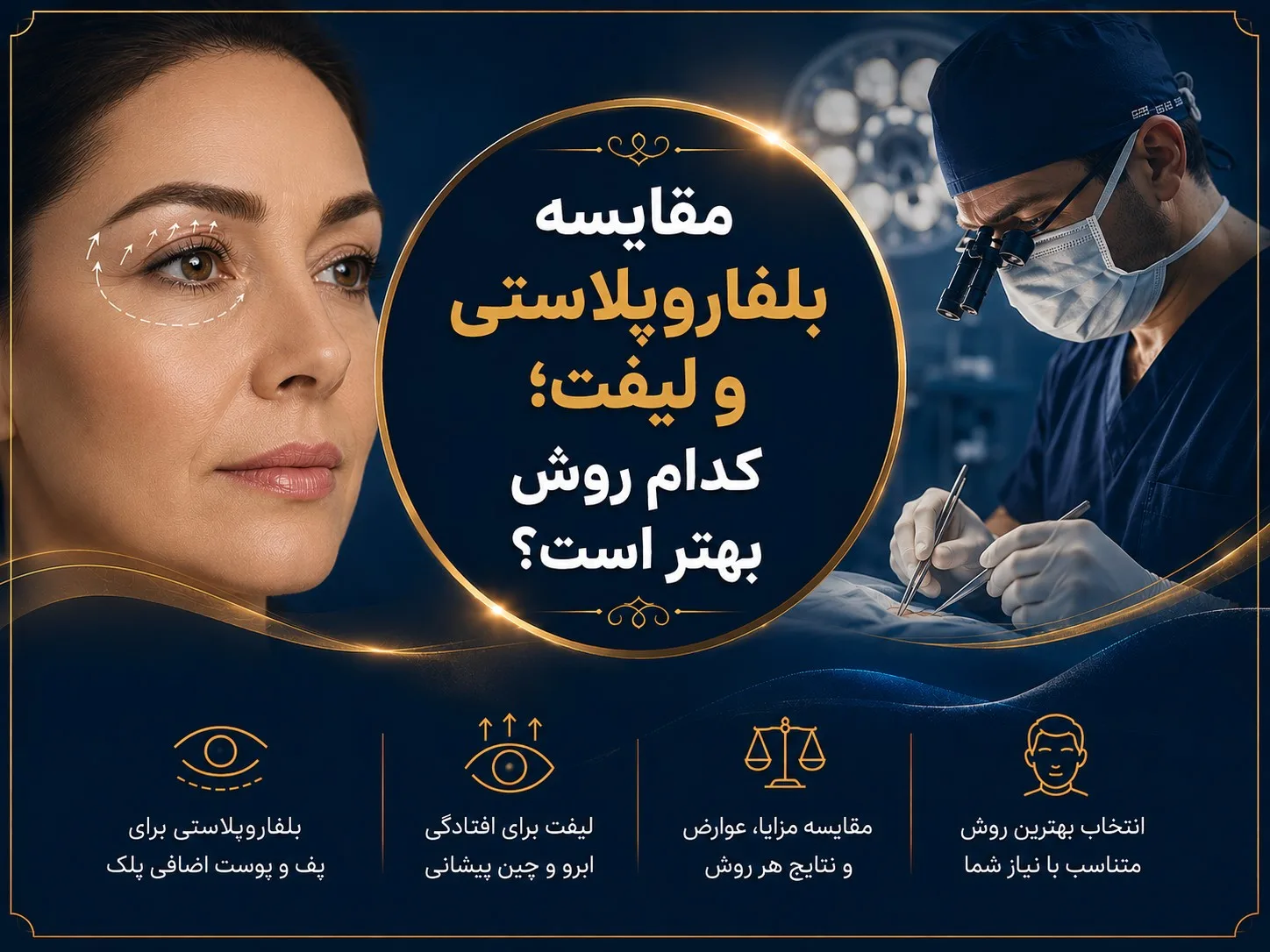 مقایسه بلفاروپلاستی و لیفت؛ کدام روش بهتر است؟