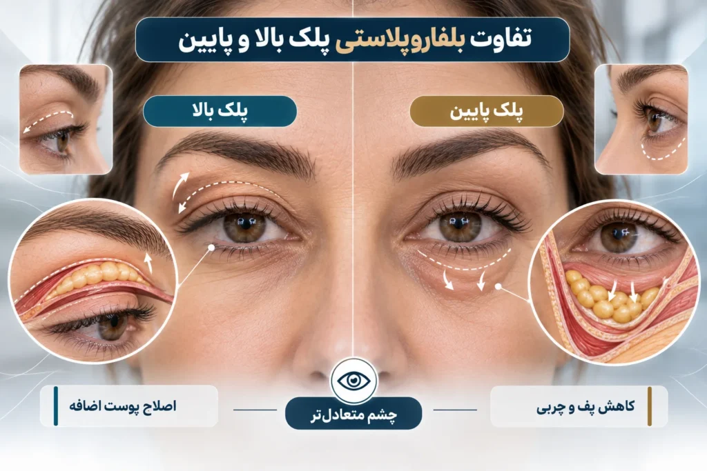 بلفاروپلاستی همزمان پلک بالا و پایین چیست؟