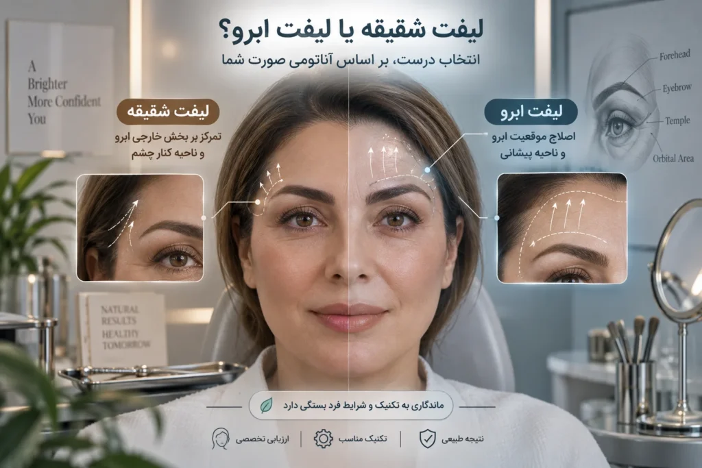 مقایسه ماندگاری لیفت شقیقه با لیفت ابرو؛ کدام دوام بیشتری دارد؟