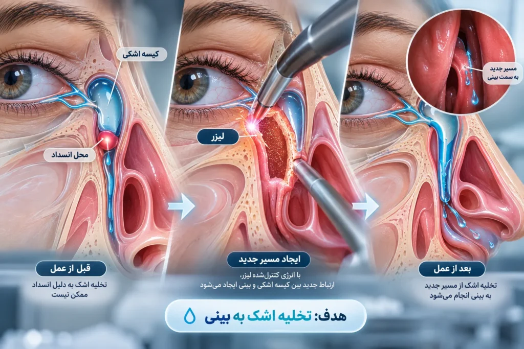 عمل مجرای اشک با لیزر چگونه انجام می‌شود؟