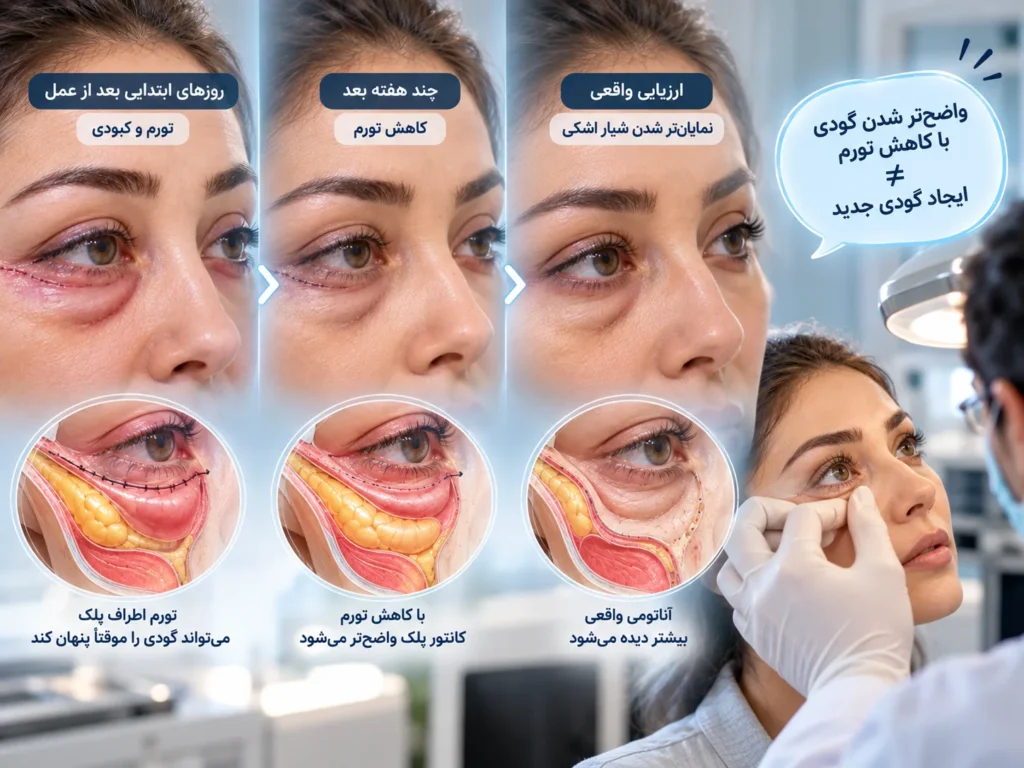 علت گودی زیر چشم بعد از بلفاروپلاستی چیست؟